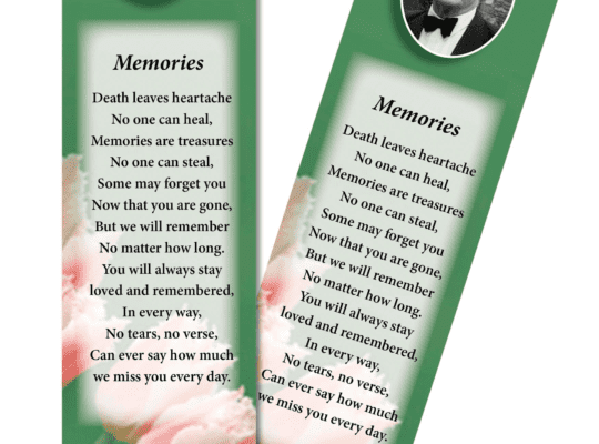 Memorials Ireland – Customised Bookmarks: Unique Remembrance